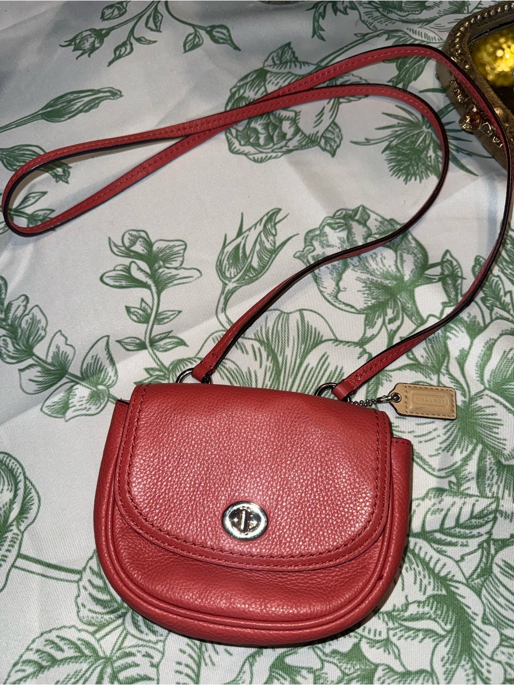 Coach Coral Mini Pebbled Leather Crossbody